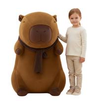 Large Plush Toy Pillow Capybara With Scarf 100cm