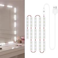 14 VNT LED Veidrodžio Šviestuvai Makiažui, Pritemdomi, Valdomi Lietimu, Tualetinio Staliuko Veidrodžio Šviestuvai, Vonios Veidrodžio Šviestuvas su USB Kabeliu, LED Juostelės, Drabužinės Veidrodis white