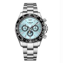 X-GEAR Fashion Men's Watch Automatic Mechanical Triple Sub Dial Six Hand Water Resistant Luminous Stainless Steel Wristwatch