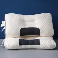 New Spa Water Cube Knitted Massage Pillow: Neck Protection & Shaping, Bean Hotel Pillow Core, Down-Like Filling, Non-Collapsible. 600g white