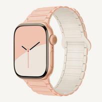 Apple S10 Silicone Magnetic Strap for Apple Watch S9/8/7/Ultra2 with Reverse Buckle, Breathable Design, SE Compatible 42/44/45/49mm (46mm S10 New Model) beige