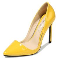 Moteriški 11 cm aukštakulniai Fetišas tuščiaviduriai pompos Moteriški Vestuviniai Didesnio dydžio Blizgūs Stiletto Heels Naktiniai batai vakarėliui 38 geltona