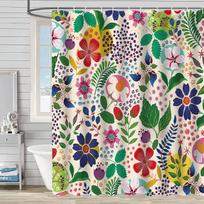 Dušo užuolaida, atspari vandeniui ir pelėsiui, 3D skaitmeninė spauda, augalų spauda, dušo užuolaida, vaikiško vonios kambario pertvaros užuolaida Shower curtain 120 * 180