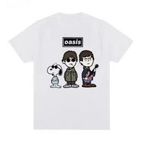 Oasis Pakartotinis leidimas 2025 Snoopy Peliukai Punk Rock Turo Parodija S-4XL Unisex Marškinėliai L black