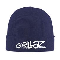 Gorillaz  Beanie Hats  Bonnet Hats Adult Unisex Trendy Kpop Knitted Hat Spring Custom Warm Caps One Size blue