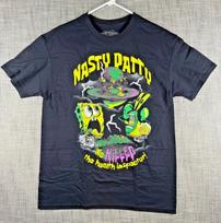Size S - Nickelodeon Spongebob Squarepants Nasty Patty Graphic 100% Cotton T-shirt Mens Tees Top Black M gray