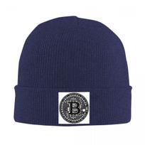 Bitcoin BTC Crypto Currency Warm Knitted Cap Winter Knit Bonnet Hat Skullies Beanies Hip Hop Caps for Unisex One Size blue