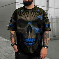 Men's Plus Size T shirt Tee Big and Tall Graphic Crew Neck Print Short Sleeve Spring & Summer Vintage Fashion Streetwear Basic Casual Sports Tops 4XL black