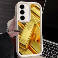 Phone Case for Samsung Galaxy A17 A16 A15 A14 A13 Fine Gold Pattern Printing A56 A36 A26 A55 A35 A25 A54 A34 A24 A53 A33 A23 A07 Samsung A06 5G yellow