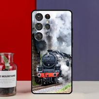 Vintažinio garvežio geležinkelio dėklas Samsung Galaxy S25 Ultra S9 S10 S20 S21 S22 Plus S23 FE S24 Ultra telefonui Note 20 Ultra red