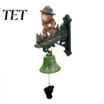 Retro Style Doorbell Gorilla Bell, Funny Wall Bell with The Legends Is Real Quote, Rustic Hanging Decor Vintage for Man Cave Cabin & Backyard, Outdoor