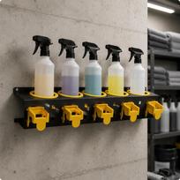 5 Hole Bottle Holder Space Saving Polish Heavy Duty for Garage white