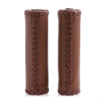 Leather Handlebar Grips HandStitched Cruiser Bike Brown for Commuters, Cyclists, brown
