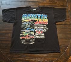 Rare Vintage 1997 Monster Jam World Tour Double Sided T-shirt Sz XL Motor Sports Unisex T-Shirt XXXL gray