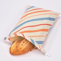 All-Cotton Double-Layer Beeswax Bread Bag with Zipper and Buckle beige
