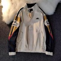 Mens Color-Block Stand Collar Embroidered Jacket Casual Streetwear Outerwear XL Suggested 125-145cm gray