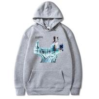 Radiohead Ok Computer Cd Lp Vinyl Poster in Rainbows Thom Yorke Popular Classic Hoodies Couple Streetwear Pullover Tracksuit Female Male Clothing M white