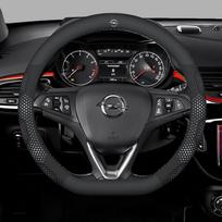 For Opel OPCline ASTRA CORSA INSIGNIA MOKKA VECTRA GTC Tigra YCIJSR5 Carbon fiber Suede Leather Car Steering Wheel Cover Accessories black