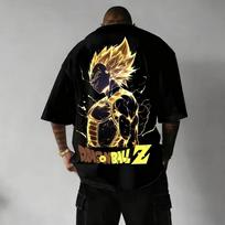 Anime Dragon Ball Vegeta IV Super Saiyan Manga Graphic Print T-shirt Men Women Streetwear Hip Hop Harajuku Y2K Fashion Loose Casual Oversized Top L violetinė