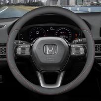 For Volkswagen Golf GTI MK6 MK7 MK8 Jetta Passat B6 B7 B8 Polo Tiguan Touare Leather Steering Wheel Cover Anti-slip Accessories O DualStitch black