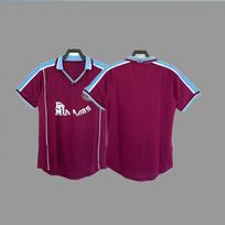 Retro West Ham United Football Jersey 1995-2001 Classic Replica Soccer Shirt Short Sleeve Training Match Wear Large pink