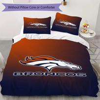 Denver Broncos Pattern Bedding uilt Set uilt Cover Pillowcase Home Decoration Birthday Gift (1*duvet cover + 2*pillowcase without core) 200x220cm