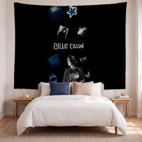 Billie Eilish (19) Art Wall Hanging Tapestry for Home Bedroom Living Room Decor Great Gift Idea 130cmx150cm gray
