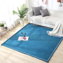 Coral Fleece Tatami Mats Large Carpet Thickened Bedroom Carpet Children Climbed Playmat Home Mattress Living Room Rug Floor Rugs 100x200cm mėlyna