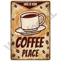 Kavos skardinės plakatai Sienų dekoracijos Vintažinė kavinė Retro klubas Pub Baras Tapyba Namų dekoras Draugų sienos menas 20x30cm šviesiai pilka spalva