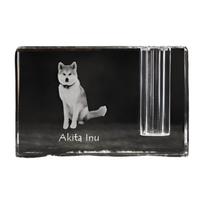 Akita, Akita Inu - Pen stand, crystal organiser with dog photo, unique desk decoration by Art-Dog brand skaidri