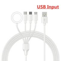 Carregador Magnético 4 em 1 USB Type-C PD para iPhone 14, Android, Apple Watch iWatch 1-9 Ultra SE 1.5m white