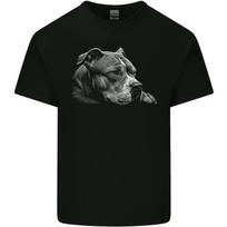 Resting Pitbull Dog Kids T-Shirt Childrens L gray