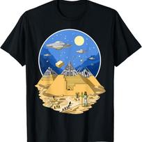 Senovės Egipto piramidės Ateiviai Kosmosas NSO Mokslinė fantastika Marškinėliai XXXXXL juoda