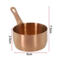 100ML Sauce Pan Mini Sauce Pan Bottom Diameter 7cm, 6cm, 5.5cm Hanging Hole High Temperature Resistance Long Handle brown
