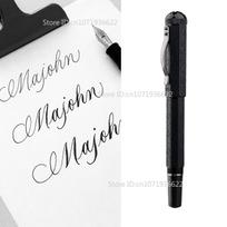 MAJOHN P138 Art Bendable Flex Nib Fountain Pen Soft Elastic Tip Floral Sketch Gothic Round Script Creative Artwork Writing (as the picture,Flex Nib (0.4-2.0mm)) black