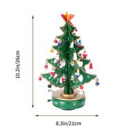 Creative Christmas Tree Music Box Wooden Crafted Melodies Home Ornament Warm Atmosphere Gift Green Wooden Music Box žalia