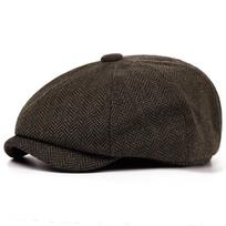Beretė ir aštuonkampė kepurė vyrams, moterims, Newsboy tapytojo kepurė, britiško vintažinio stiliaus, unisex retro plokščia kepurė 56-58 black