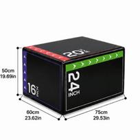 40*50*60cm Plyometrinė šuolių dėžė Atspari smūgiams Sporto treniruočių įrankis Nešiojama šuolių dėžė Namų sporto salė L black