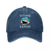 Titanic Expert Ocean Liner Ship Vintage Graphic Washed Baseball Cap Outdoor For Womens Unisex FeUnisex One Size gray