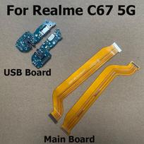 For Realme C67 4G 5G USB Charging Dock Port Mic Microphone Connector Board / Main Motherboard Flex Cable With IC C67 5G USB Board gray