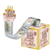 with Card Money Roll Gift Box Surprise Party Birthday Red Envelope Gift Box 18th beige