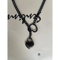 Punk Gothic Cuban Necklace Jewelry Adjustable Heart Necklace Y Slide Chain gray