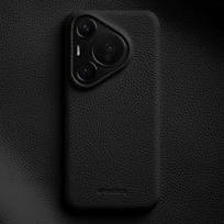 Melkco Plain Genuine Leather Case for Huawei Pura 70 80 Ultra Pura80 Pro Plus Luxury Cowhide Protective Hard Cover with Box Pura 80 black