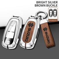 Automobilio cinko lydinio raktų dėklas krepšys Metalinis raktų apvalkalas Suzuki Ignis Jimny SX4 S-Cross Swift Grand-Vitara Aito Baleno Celerio Ciaz Equator brown