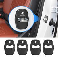 4 vnt. automobilio durų spynos dangtelis Nerūdijančio plieno apsaugos priedai Peugeot 206 307 308 207 3008 208 407 508 2008 5008 301 406 black
