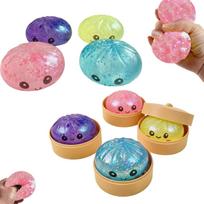 Viral Glitter Dumpling Toy: Maltose Texture Squeeze Toy, Realistic Food Sensory Fidget, Asmr Slow Rebound Stress Ball, blue
