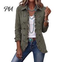 Daily Wear Coats Women Bohemia Floral Jacket, Turndown Collar Ruffled Open Front Coat, Lightweight Jackets Slim Fit Casual Long Sleeve Outwear XL žalia