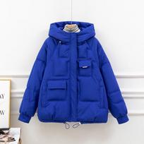Autumn and Winter Cotton Clothing Fashion Korean Version Bread Clothing Autumn and Winter Warm Jacket Thick Cotton Jacket L mėlyna