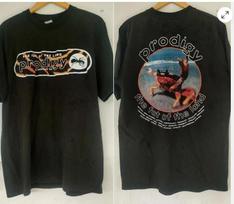 Prodigy band '97 The Fat Of The Land basic black Reprint 2 side T shirt vtg L gray