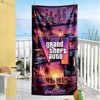 Grand Theft Auto Customizable Name Beach Towel Soft Durable Quick-Dry 80cmx160cm(31x63inch)